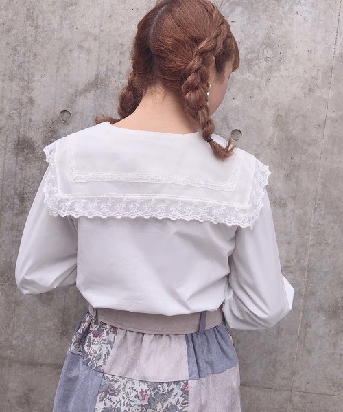 one after another NICE CLAUP（ワンアフターアナザーナイスクラップ）の「ヴィンテージ襟レースブラウス（シャツ/ブラウス・レディース・オフホワイト/モカ/ライトベージュ・FREE）」の16枚目の写真