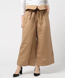 綿ツイルウエストリボンワイドパンツ