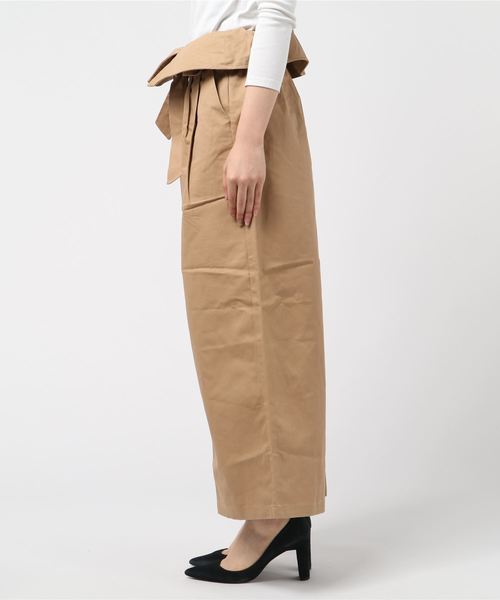 STYLEBLOCK（スタイルブロック）の「綿ツイルウエストリボンワイドパンツ（その他パンツ・レディース・ブラック/ベージュ/カーキ/キャメル・M）」の5枚目の写真