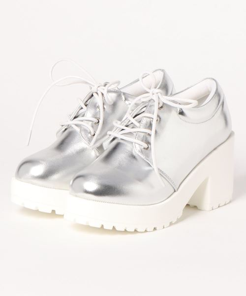 KOBE LETTUCE（コウベレタス）の「プラットフォーム厚底ヒールアップスニーカー*レディース/シューズ/ショートブーツ[I1727]神戸レタス（スニーカー・レディース・ホワイト/ブラック/シルバー/ホワイト系その他・LL/M/L/S）」の10枚目の写真