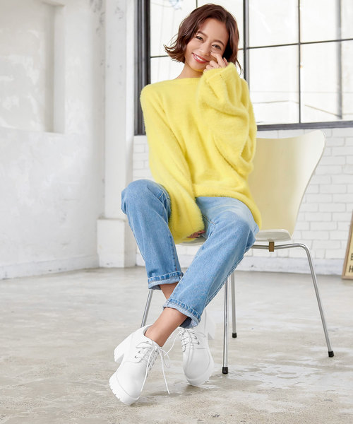 プラットフォーム厚底ヒールアップスニーカー*レディース