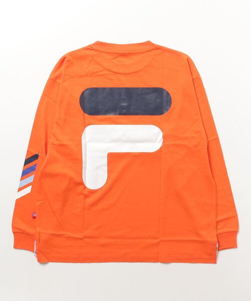 FILA HERITAGE(フィラヘリテージ)の「FILA heritage ロゴバックプリントクルーネックジャージーロングスリーブTシャツ(Tシャツ/カットソー・メンズ・ネイビー/オレンジ/ホワイト・M/XL/XXL/L/S)」の18枚目の写真