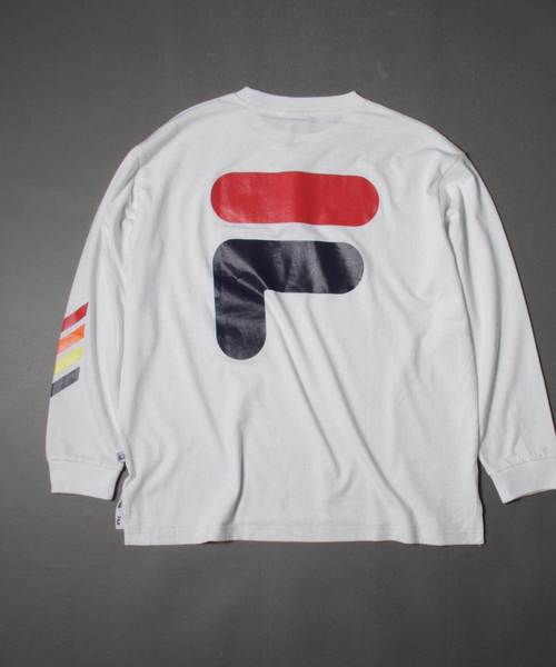 FILA HERITAGE(フィラヘリテージ)の「FILA heritage ロゴバックプリントクルーネックジャージーロングスリーブTシャツ(Tシャツ/カットソー・メンズ・ネイビー/オレンジ/ホワイト・M/XL/XXL/L/S)」の4枚目の写真