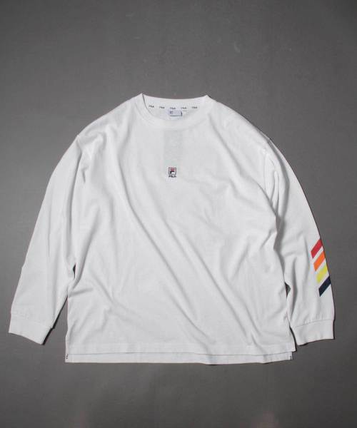 FILA HERITAGE(フィラヘリテージ)の「FILA heritage ロゴバックプリントクルーネックジャージーロングスリーブTシャツ(Tシャツ/カットソー・メンズ・ネイビー/オレンジ/ホワイト・M/XL/XXL/L/S)」の5枚目の写真