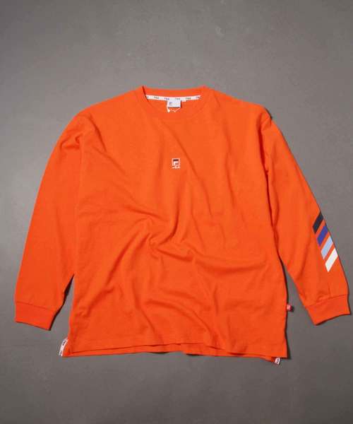 FILA HERITAGE(フィラヘリテージ)の「FILA heritage ロゴバックプリントクルーネックジャージーロングスリーブTシャツ(Tシャツ/カットソー・メンズ・ネイビー/オレンジ/ホワイト・M/XL/XXL/L/S)」の8枚目の写真