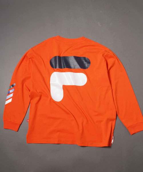 FILA HERITAGE(フィラヘリテージ)の「FILA heritage ロゴバックプリントクルーネックジャージーロングスリーブTシャツ(Tシャツ/カットソー・メンズ・ネイビー/オレンジ/ホワイト・M/XL/XXL/L/S)」の9枚目の写真