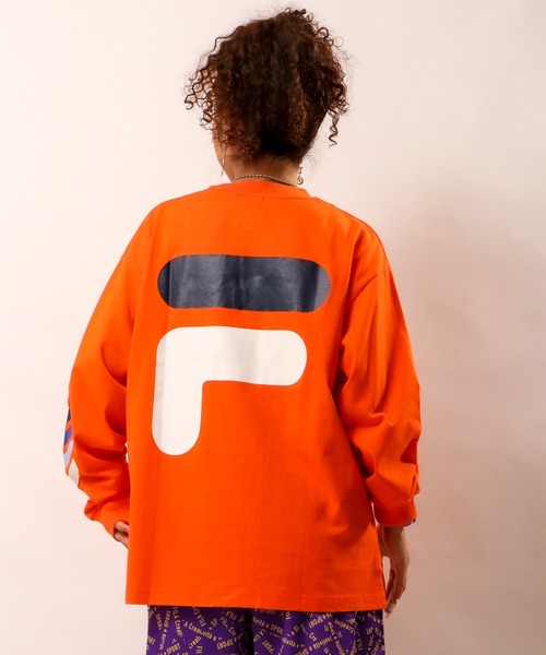 FILA HERITAGE(フィラヘリテージ)の「FILA heritage ロゴバックプリントクルーネックジャージーロングスリーブTシャツ(Tシャツ/カットソー・メンズ・ネイビー/オレンジ/ホワイト・M/XL/XXL/L/S)」の15枚目の写真