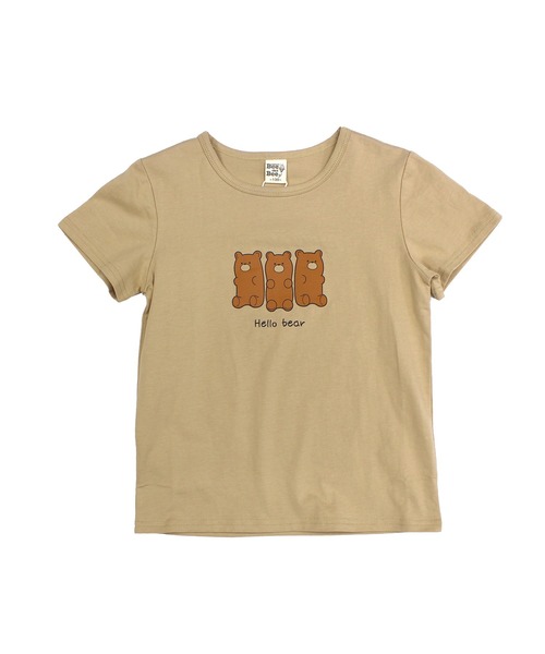 Bee des Bee（ビーデスビー）の「【コットン100％】半袖プリントTシャツ（Tシャツ/カットソー・キッズ・ホワイト×ブラック/ホワイト×グレー/ブラック×グリーン/ホワイト/ネイビー/ブラック×グレー/ホワイト×グリーン/ホワイト×イエロー/チャコールグレー/ライトブルー/ライトベージュ/ブラック/ミント/ベージュ/クリーム/ホワイト系その他/アイボリー/ピンク/ライラック/ピンクベージュ/サックスブルー/ピンク系その他/ライトグリーン/ダークブラウン/ホワイト系その他5/ホワイト系その他6/ブラック系その他2/ホワイト系その他3/ホワイト系その他2/ホワイト系その他4/ブラック系その他/ブルー/ピンク系その他2/ホワイト系その他7・110cm/120cm/130cm/150cm/100cm/140cm）」の22枚目の写真