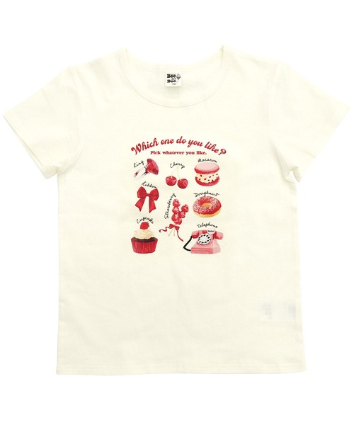 Bee des Bee(ビーデスビー)の「【コットン100%】半袖プリントTシャツ(Tシャツ/カットソー・キッズ・ホワイト×ブラック/ホワイト×グレー/ブラック×グリーン/ホワイト/ネイビー/ブラック×グレー/ホワイト×グリーン/ホワイト×イエロー/チャコールグレー/ライトブルー/ライトベージュ/ブラック/ミント/ベージュ/クリーム/ホワイト系その他/アイボリー/ピンク/ライラック/ピンクベージュ/サックスブルー/ピンク系その他/ライトグリーン/ダークブラウン/ホワイト系その他5/ホワイト系その他6/ブラック系その他2/ホワイト系その他3/ホワイト系その他2/ホワイト系その他4/ブラック系その他/ブルー/ピンク系その他2/ホワイト系その他7/ピンク系その他4/ライトパープル/ホワイト×ピンク/ピンク系その他3・110cm/120cm/130cm/150cm/100cm/140cm)」の9枚目の写真