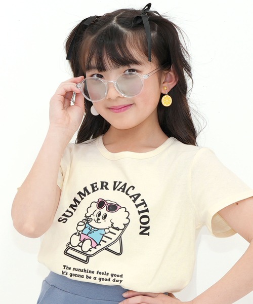 Bee des Bee（ビーデスビー）の「【コットン100％】半袖プリントTシャツ（Tシャツ/カットソー・キッズ・ホワイト×ブラック/ホワイト×グレー/ブラック×グリーン/ホワイト/ネイビー/ブラック×グレー/ホワイト×グリーン/ホワイト×イエロー/チャコールグレー/ライトブルー/ライトベージュ/ブラック/ミント/ベージュ/クリーム/ホワイト系その他/アイボリー/ピンク/ライラック/ピンクベージュ/サックスブルー/ピンク系その他/ライトグリーン/ダークブラウン/ホワイト系その他5/ホワイト系その他6/ブラック系その他2/ホワイト系その他3/ホワイト系その他2/ホワイト系その他4/ブラック系その他/ブルー/ピンク系その他2/ホワイト系その他7・110cm/120cm/130cm/150cm/100cm/140cm）」の14枚目の写真