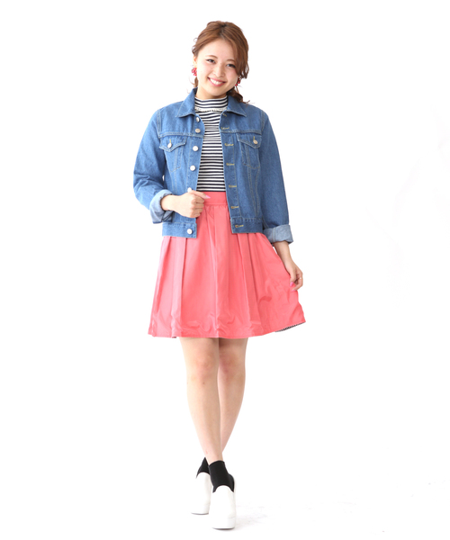 Chico（チコ）の「リバーシブルフレアーSKT（スカート・レディース・ベージュ/ライトグリーン/ネイビー/ピンク・FREE）」の9枚目の写真