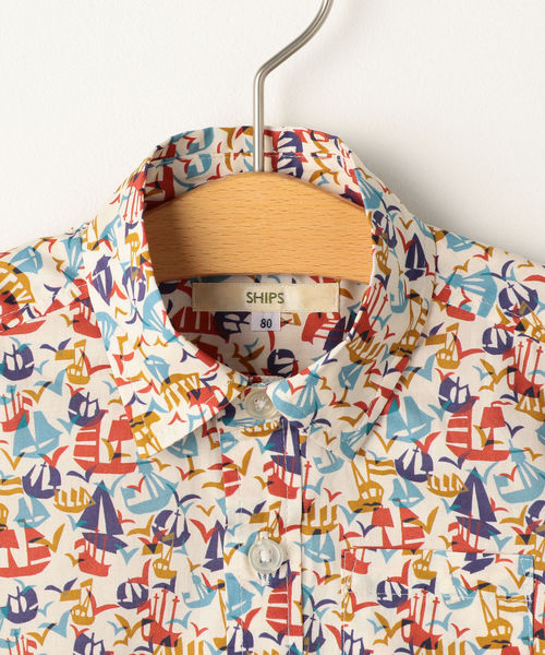 SHIPS（シップス）の「SHIPS KIDS:リバティ ヨット柄 シャツ(80～90cm)（シャツ/ブラウス・キッズ・レッド/グリーン・90/80）」の4枚目の写真