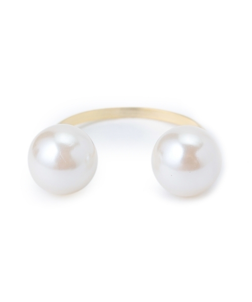 Ray BEAMS（レイビームス）の「February for BEAMS / 2パール リング（リング・レディース・ホワイト・約10号）」の4枚目の写真