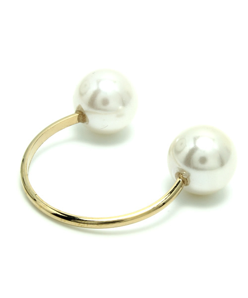 Ray BEAMS（レイビームス）の「February for BEAMS / 2パール リング（リング・レディース・ホワイト・約10号）」の2枚目の写真