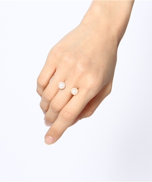 Ray BEAMS（レイビームス）の「February for BEAMS / 2パール リング（リング・レディース・ホワイト・約10号）」の3枚目の写真