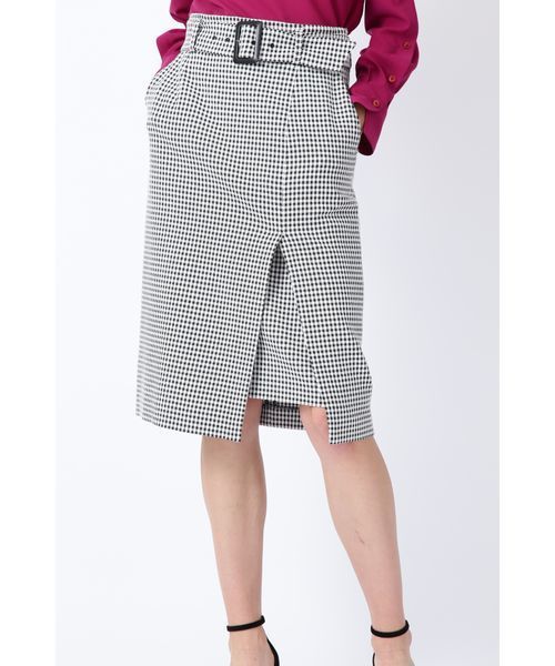 PINKY&DIANNE（ピンキーアンドダイアン）の「ギンガムストレッチラップレイヤードスカート（スカート・レディース・ブラック系その他/グリーン系その他・38/36/34）」の2枚目の写真