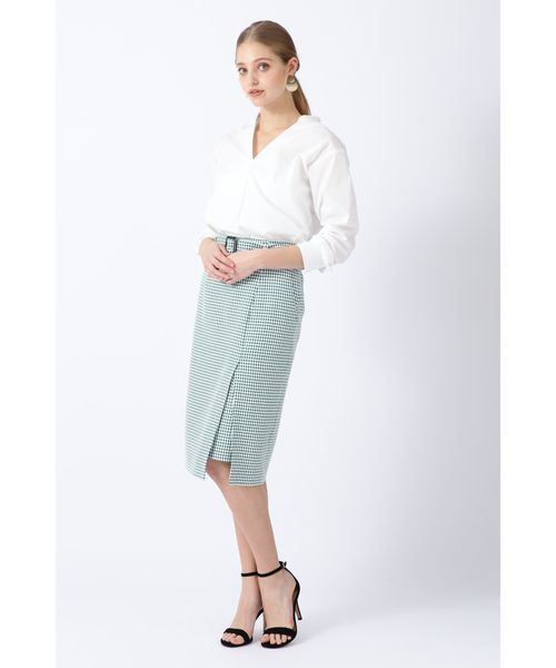 PINKY&DIANNE（ピンキーアンドダイアン）の「ギンガムストレッチラップレイヤードスカート（スカート・レディース・ブラック系その他/グリーン系その他・38/36/34）」の7枚目の写真