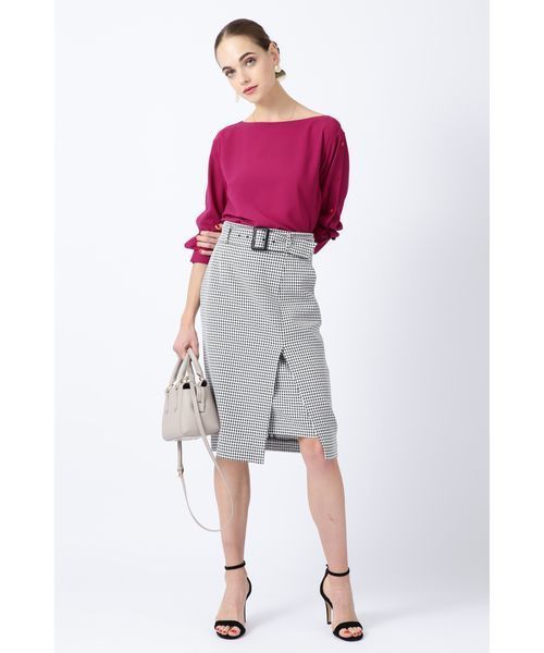 PINKY&DIANNE（ピンキーアンドダイアン）の「ギンガムストレッチラップレイヤードスカート（スカート・レディース・ブラック系その他/グリーン系その他・38/36/34）」の9枚目の写真