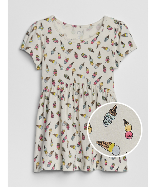 GAP（ギャップ）の「プリント半袖チュニック（Tシャツ/カットソー・キッズ・ホワイト/ネイビー・2 YRS/12-18M/18-24M/3 YRS/4 YRS/5 YRS/6-12M）」の2枚目の写真