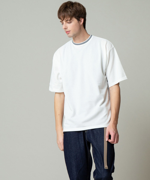 Bling Leads(ブリングリーズ)の「T/C 鹿の子 クルーネック Tシャツ(Tシャツ/カットソー・メンズ・ホワイト/ブラック/チャコールグレー/カーキ/ネイビー/サックスブルー/ピンク/ワインレッド・M/L/XL)」の16枚目の写真