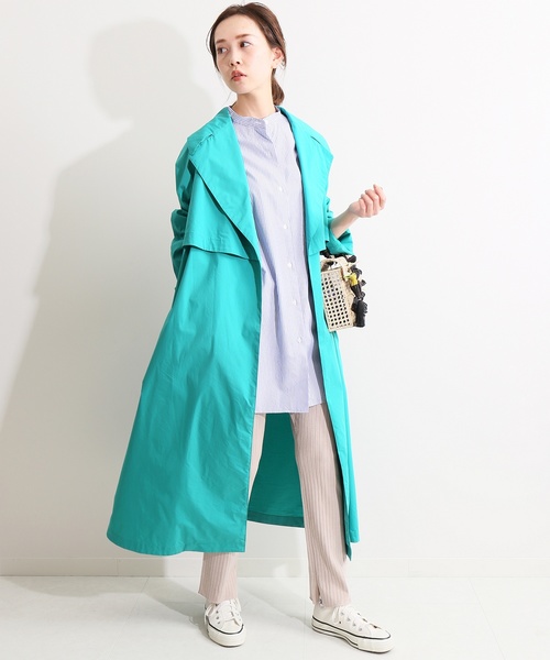 IENA LA BOUCLE(イエナラブークル)の「IENA LA BOUCLE C/Pタイプライターラップコート◆(その他アウター・レディース・グリーン/アイボリー/キャメル・38/36)」の15枚目の写真