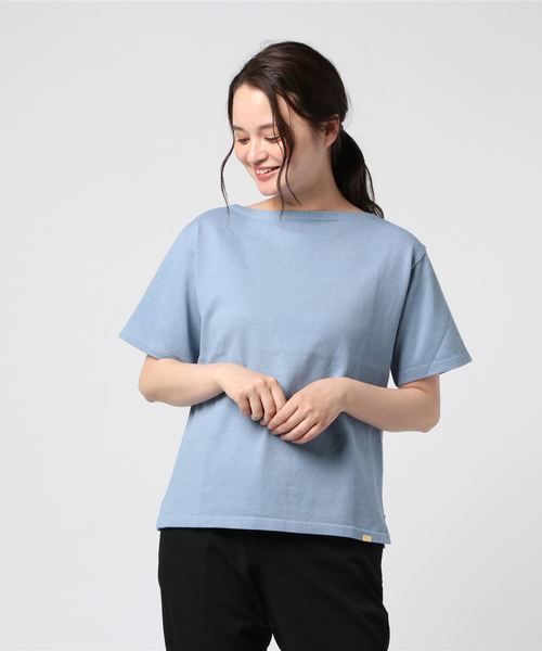 D.M.G.（ドミンゴ）の「D.M.G./ディーエムジー　ボートネックTシャツ　19-069（Tシャツ/カットソー・レディース・ブルー/グリーン/イエロー・2/3）」の7枚目の写真
