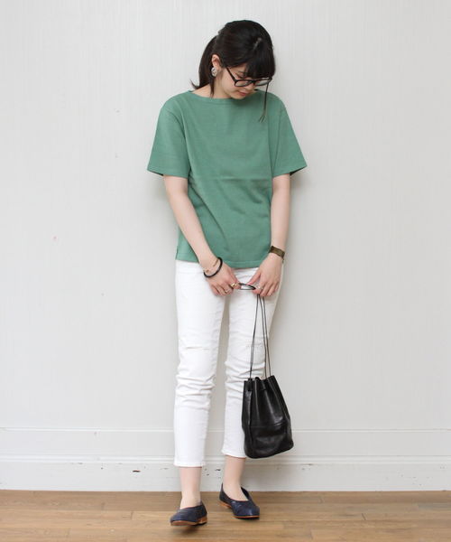 D.M.G.（ドミンゴ）の「D.M.G./ディーエムジー　ボートネックTシャツ　19-069（Tシャツ/カットソー・レディース・ブルー/グリーン/イエロー・2/3）」の9枚目の写真