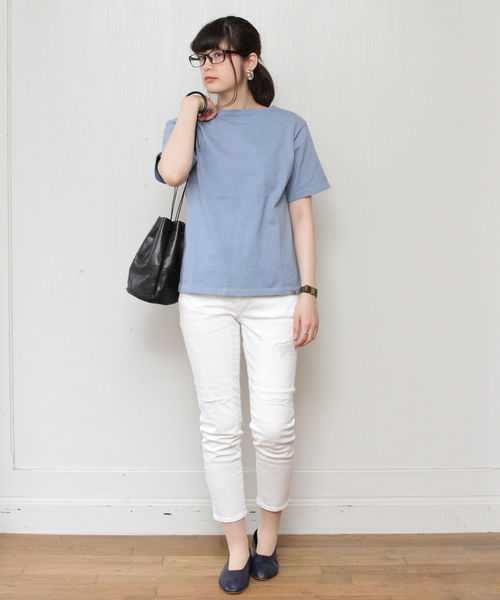 D.M.G.（ドミンゴ）の「D.M.G./ディーエムジー　ボートネックTシャツ　19-069（Tシャツ/カットソー・レディース・ブルー/グリーン/イエロー・2/3）」の14枚目の写真