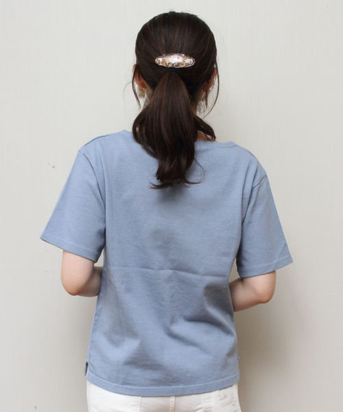 D.M.G.（ドミンゴ）の「D.M.G./ディーエムジー　ボートネックTシャツ　19-069（Tシャツ/カットソー・レディース・ブルー/グリーン/イエロー・2/3）」の18枚目の写真