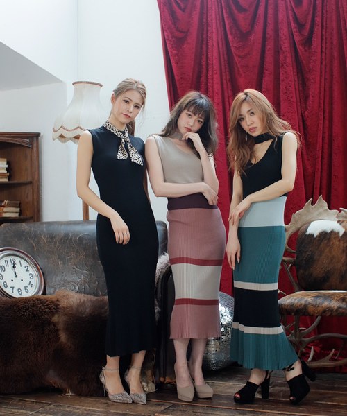 LIPSERVICE(リップサービス)の「ニュアンスボーダーマーメイドニットワンピース(ワンピース・レディース・ブラック/その他1/その他2/オレンジ系その他・S/M)」の13枚目の写真