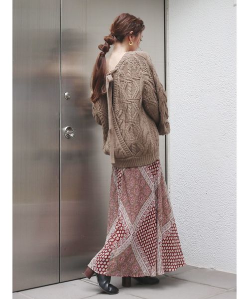 Ungrid（アングリッド）の「ラメランダムプリーツパネル柄スカート（スカート・レディース・ネイビー/レッド・FREE）」の8枚目の写真