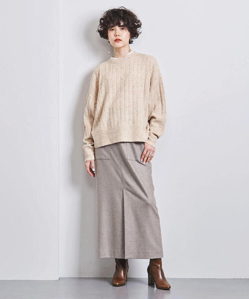 UNITED ARROWS（ユナイテッドアローズ）の「UWSC W タイト マキシスカート◆（スカート・レディース・ベージュ/ブラック・36/34/38）」の2枚目の写真