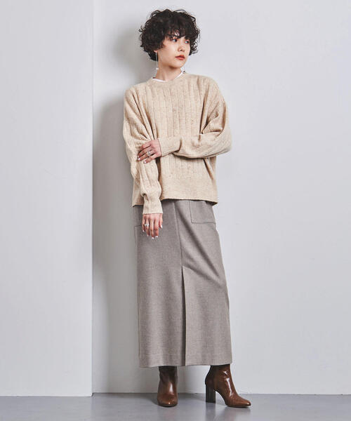 UNITED ARROWS（ユナイテッドアローズ）の「UWSC W タイト マキシスカート◆（スカート・レディース・ベージュ/ブラック・36/34/38）」の4枚目の写真