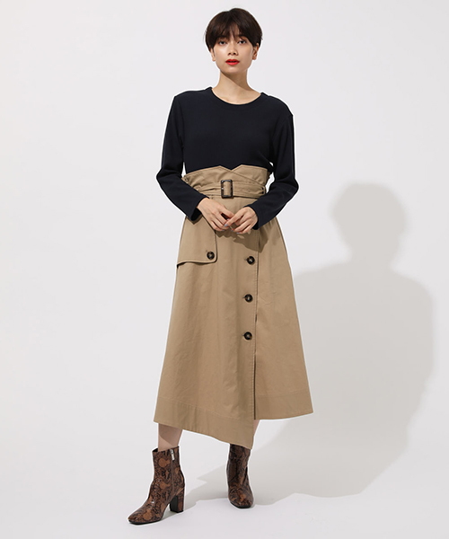 AZUL by moussy（アズールバイマウジー）の「TRENCH DOCKING ONEPIECE ...