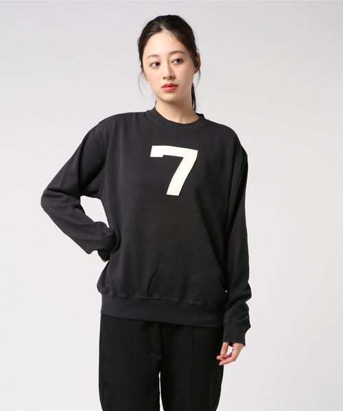 OLD BETTY'S（オールドベティーズ）の「Pigment Dye Sweat Shirts(7) /ヴィンテージ風 スウェット シャツ（スウェット・レディース・ブラック/オフホワイト/ネイビー・36）」の6枚目の写真