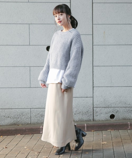 LOWRYS FARM(ローリーズファーム)の「MIXショートプルオーバー 856253(ニット/セーター・レディース・グレー/ベージュ/ブルー・FREE)」の21枚目の写真