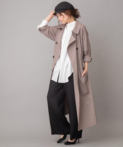 Munich（ミューニック）の「ガンクラブチェック　トレンチコート（トレンチコート・レディース・ベージュ/レッド・XS/S）」の12枚目の写真