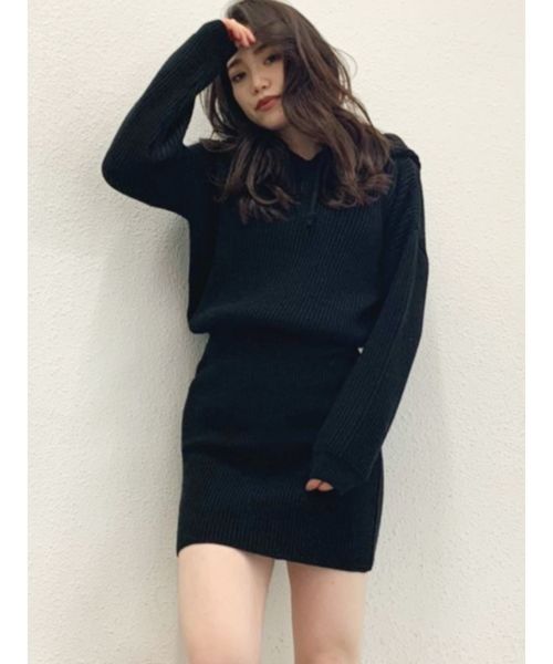 Gyda ジェイダ の リブニットパーカーワンピース ワンピース Wear