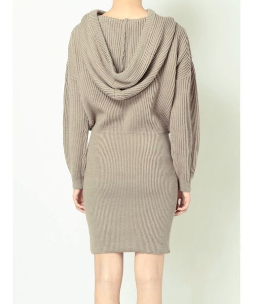 GYDA（ジェイダ）の「リブニットパーカーワンピース（ワンピース