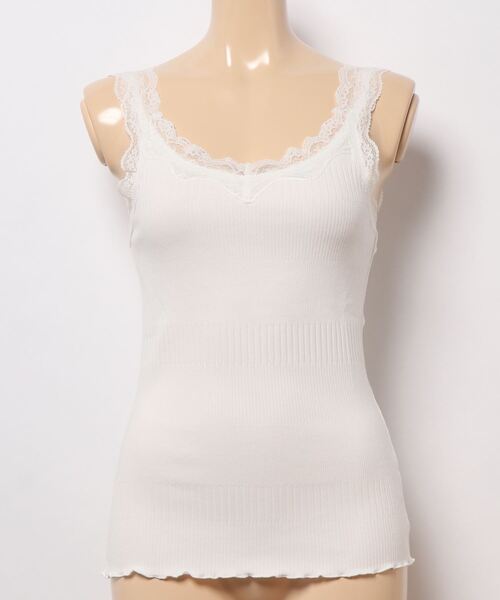 Heather（ヘザー）の「ECOコットンレースキャミ　868707（キャミソール・レディース・ブラック/アイボリー/オレンジ系その他/オフホワイト/グレー系その他/ブラウン系その他/ブルー系その他・FREE）」の18枚目の写真