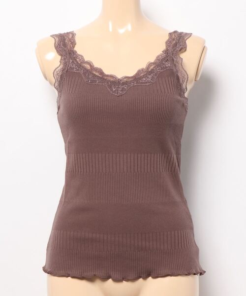 Heather（ヘザー）の「ECOコットンレースキャミ　868707（キャミソール・レディース・ブラック/アイボリー/オレンジ系その他/オフホワイト/グレー系その他/ブラウン系その他/ブルー系その他・FREE）」の20枚目の写真