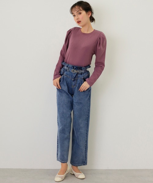 one after another NICE CLAUP（ワンアフターアナザーナイスクラップ）の「パワショルトレーナー（Tシャツ/カットソー・レディース・アイボリー/ブラウン/グリーン/パープル・FREE）」の12枚目の写真