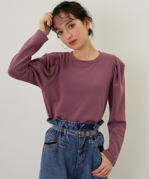 one after another NICE CLAUP（ワンアフターアナザーナイスクラップ）の「パワショルトレーナー（Tシャツ/カットソー・レディース・アイボリー/ブラウン/グリーン/パープル・FREE）」の15枚目の写真