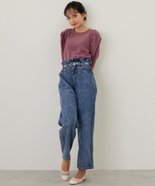 one after another NICE CLAUP（ワンアフターアナザーナイスクラップ）の「パワショルトレーナー（Tシャツ/カットソー・レディース・アイボリー/ブラウン/グリーン/パープル・FREE）」の19枚目の写真