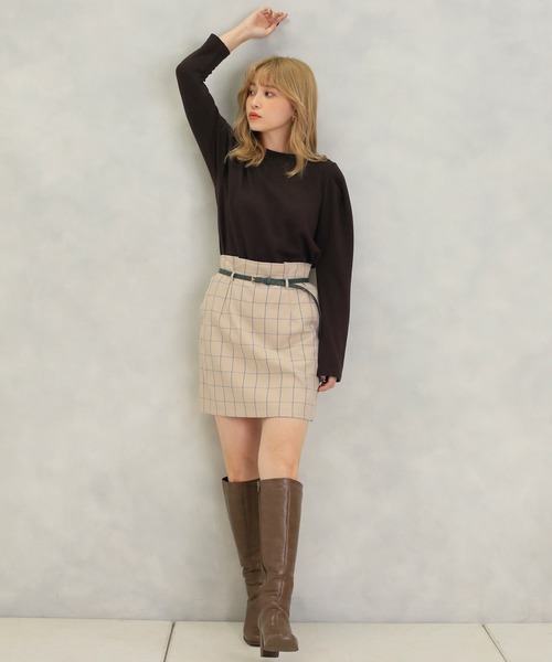 one after another NICE CLAUP（ワンアフターアナザーナイスクラップ）の「パワショルトレーナー（Tシャツ/カットソー・レディース・アイボリー/ブラウン/グリーン/パープル・FREE）」の13枚目の写真