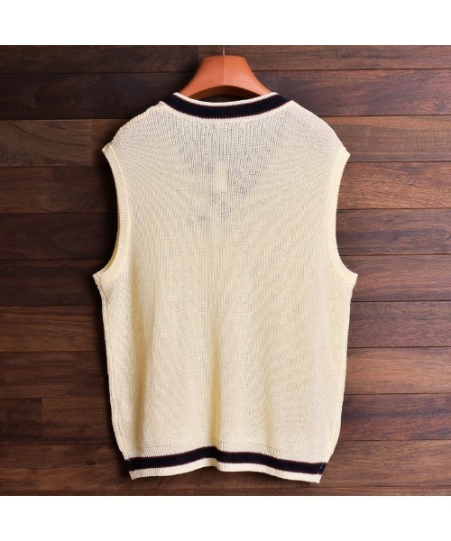 Bling Leads(ブリングリーズ)の「麻タッチアクリル畔編みベスト(ベスト・メンズ・ホワイト系その他/ホワイト系その他2/ブラック系その他/ブルー系その他/ブラック/ベージュ系その他/ネイビー/ベージュ・LARGE/X-LARGE/MEDIUM)」の10枚目の写真