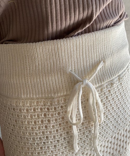 FUN.TRINITY（ファン トリニティー）の「クロシェタイトスカート（スカート・レディース・ブラック/ベージュ/オフホワイト・M）」の7枚目の写真