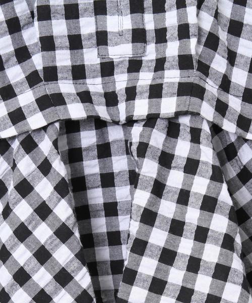 coen（コーエン）の「【coen キッズ / ジュニア】ギンガムチェックセットアップ（つなぎ/オールインワン・キッズ・ライトブルー/ブラック・150/110/130）」の5枚目の写真