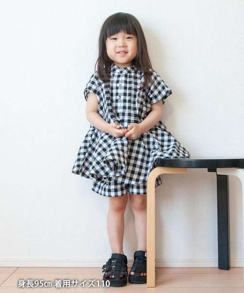 coen（コーエン）の「【coen キッズ / ジュニア】ギンガムチェックセットアップ（つなぎ/オールインワン・キッズ・ライトブルー/ブラック・150/110/130）」の9枚目の写真