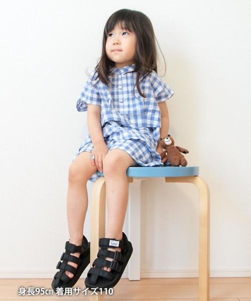 coen（コーエン）の「【coen キッズ / ジュニア】ギンガムチェックセットアップ（つなぎ/オールインワン・キッズ・ライトブルー/ブラック・150/110/130）」の10枚目の写真